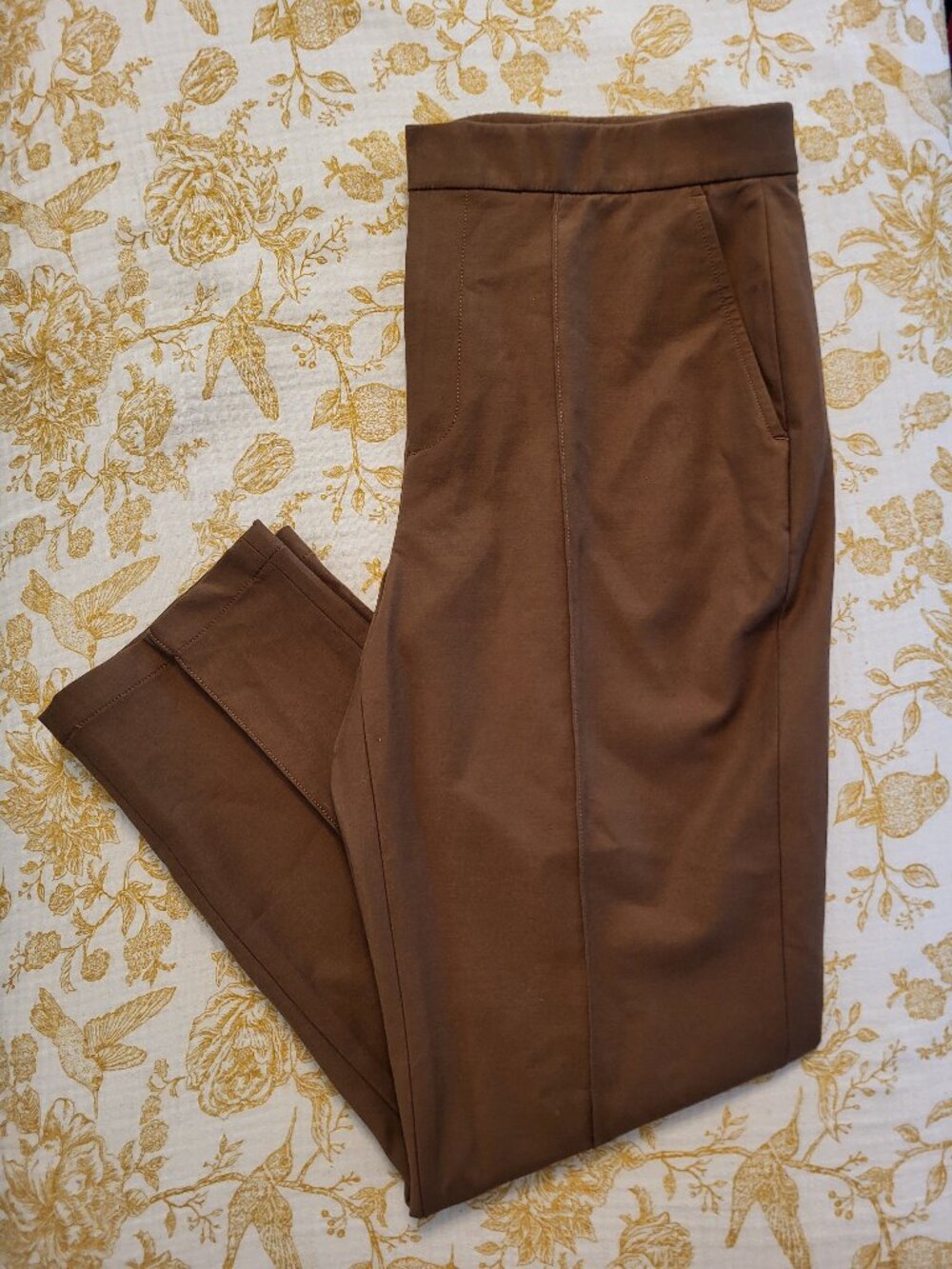 Lands End High Rise Bi Stretch Pintuck Pencil Ankle Pants